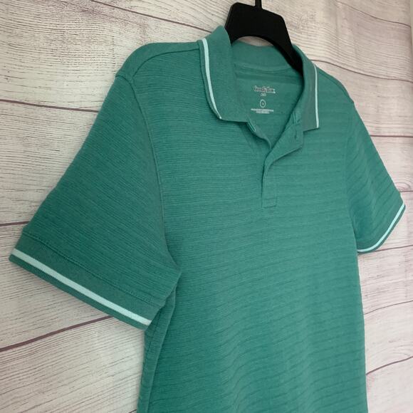 Goodfellow & Co Green and White Polo Ribbed Stripe Short Sleeves Size S - Picture 15 of 16